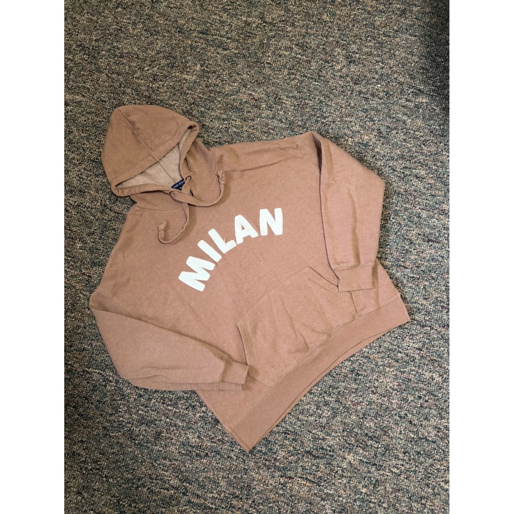 Ocean Drive Milan‎ Graphic Hoodie Sweatshirt Pink Brown Women's Size M